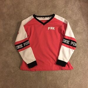 Victoria's Secret Pink and White Y2k Sweatshirt